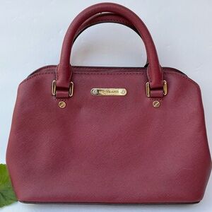 Michael Kors Burgundy Leather Handbag